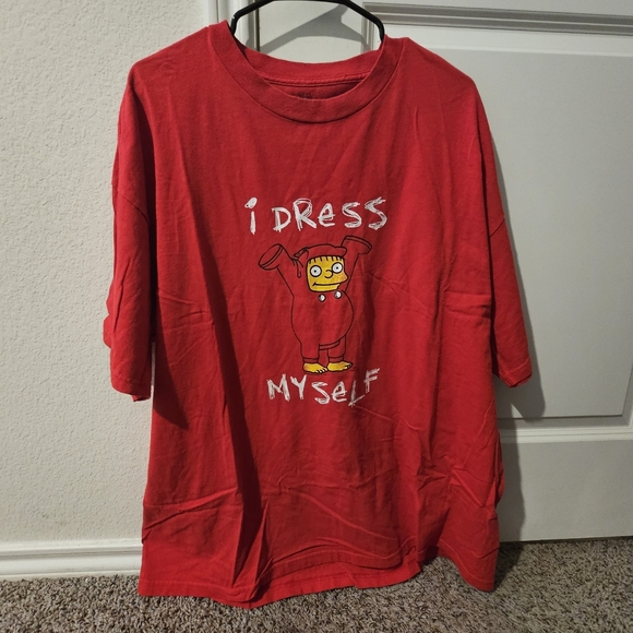 Simpsons Other - The Simpsons Ralph Wiggum "I Dress Myself" Graphic T-Shirt Red 2XL